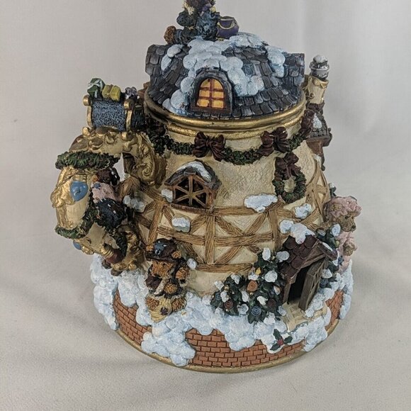 Boyd's Bears Silent Night Musical Light Teapot Figure Christmas Music Box Rotate - Picture 11 of 16